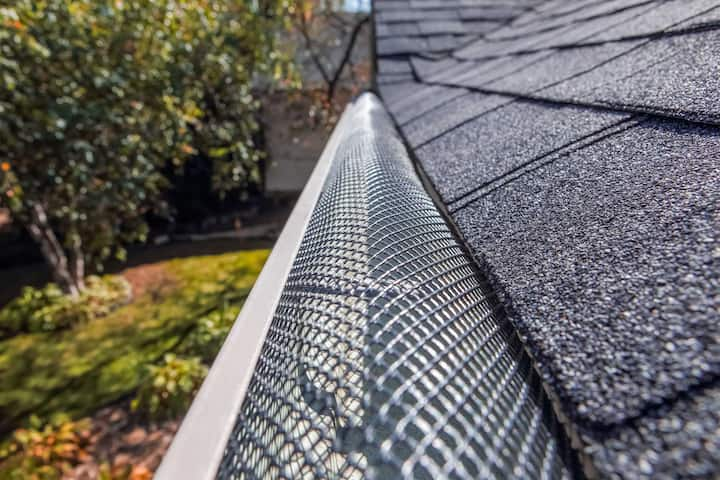 A contractor demonstrating the effectiveness of a gutter guard to a potential client in Williamsburg